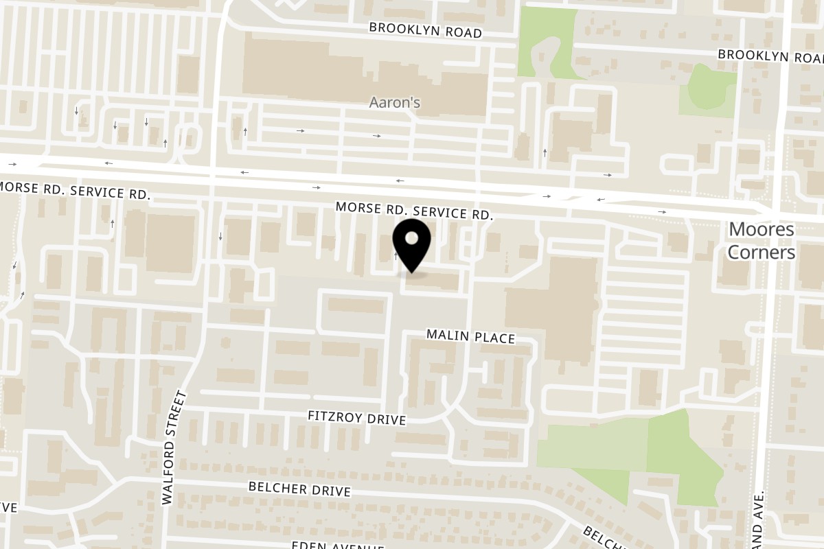 Map showing the location of African Paradise Restaurant on 2263 Morse Road in Columbus